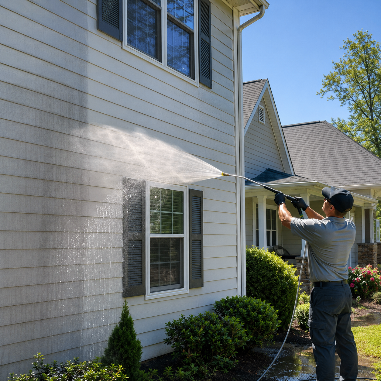 House Washing (Soft Wash) by Long Island Clean Pros